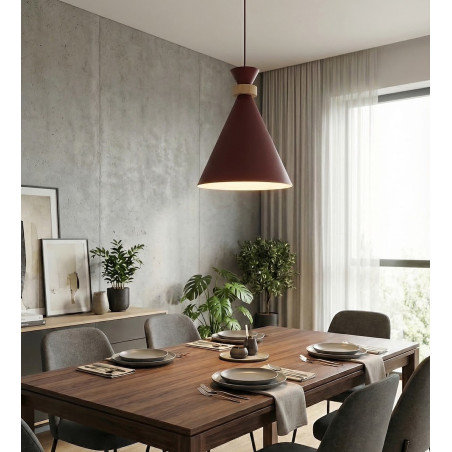 Lampa wisząca ZERO Emibig - burgund, 23cm | Skandynawski design