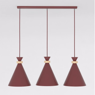 Lampa wisząca Emibig ZERO - 3 stożki, burgund | Skandynawski design