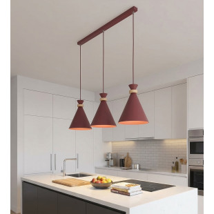 Lampa wisząca Emibig ZERO - 3 stożki, burgund | Skandynawski design