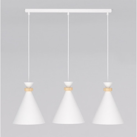 Lampa wisząca ZERO - 3 stożki, styl skandynawski | Emibig