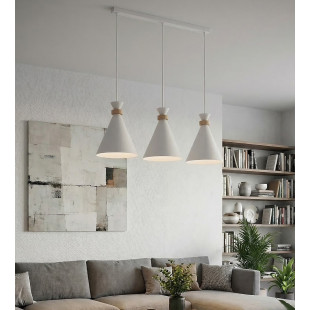 Lampa wisząca ZERO - 3 stożki, styl skandynawski | Emibig