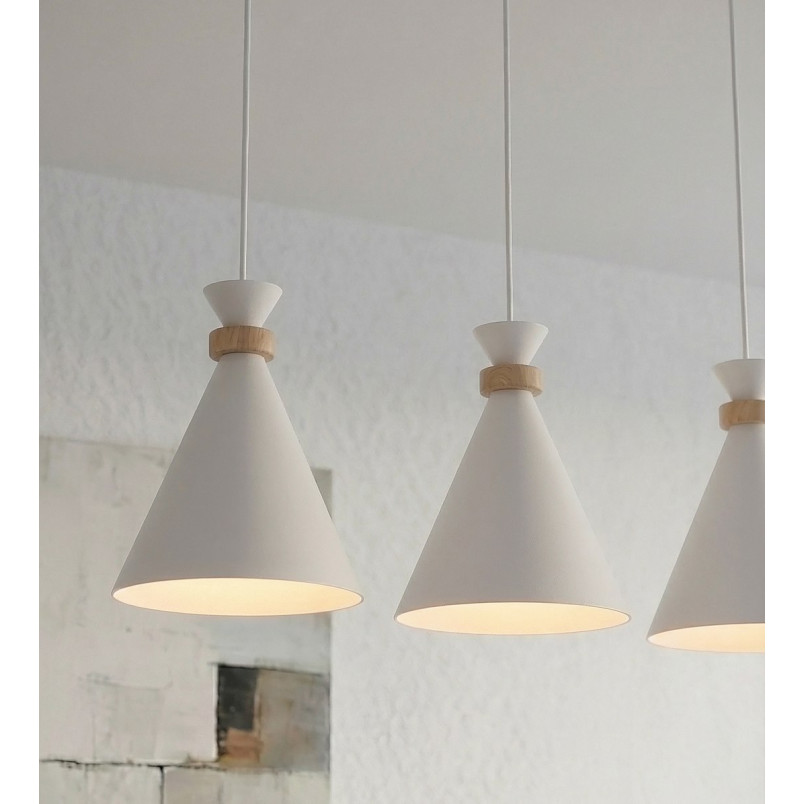 Lampa wisząca ZERO - 3 stożki, styl skandynawski | Emibig
