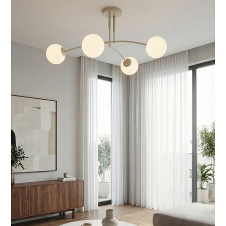 Lampa sufitowa Pregos Emibig | 4 kule szklane | Modern