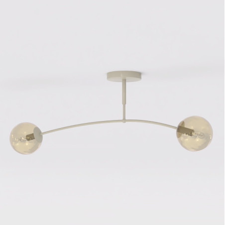 Lampa sufitowa Pregos Emibig | Miodowy szklany klosz, 60cm