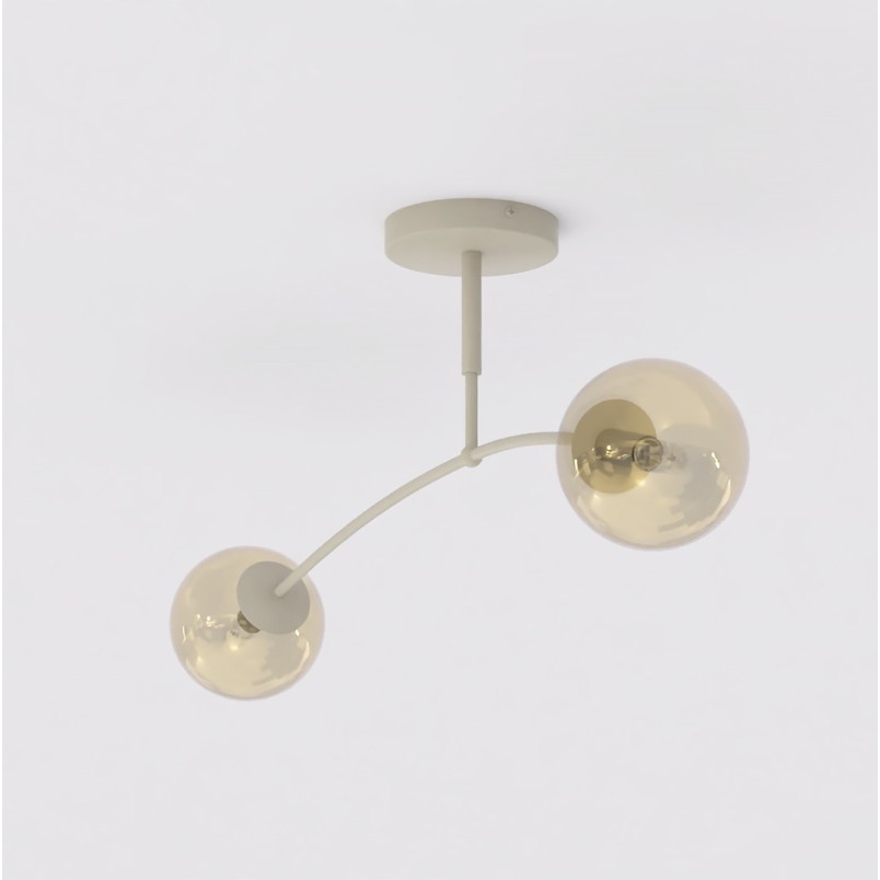 Lampa sufitowa Pregos Emibig | Miodowy szklany klosz, 60cm