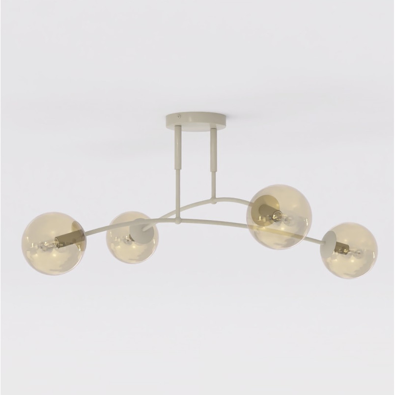 Lampa sufitowa Pregos Emibig | 4 szklane kule, miodowy