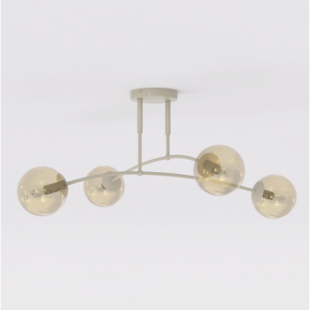 Lampa sufitowa Pregos Emibig | 4 szklane kule, miodowy