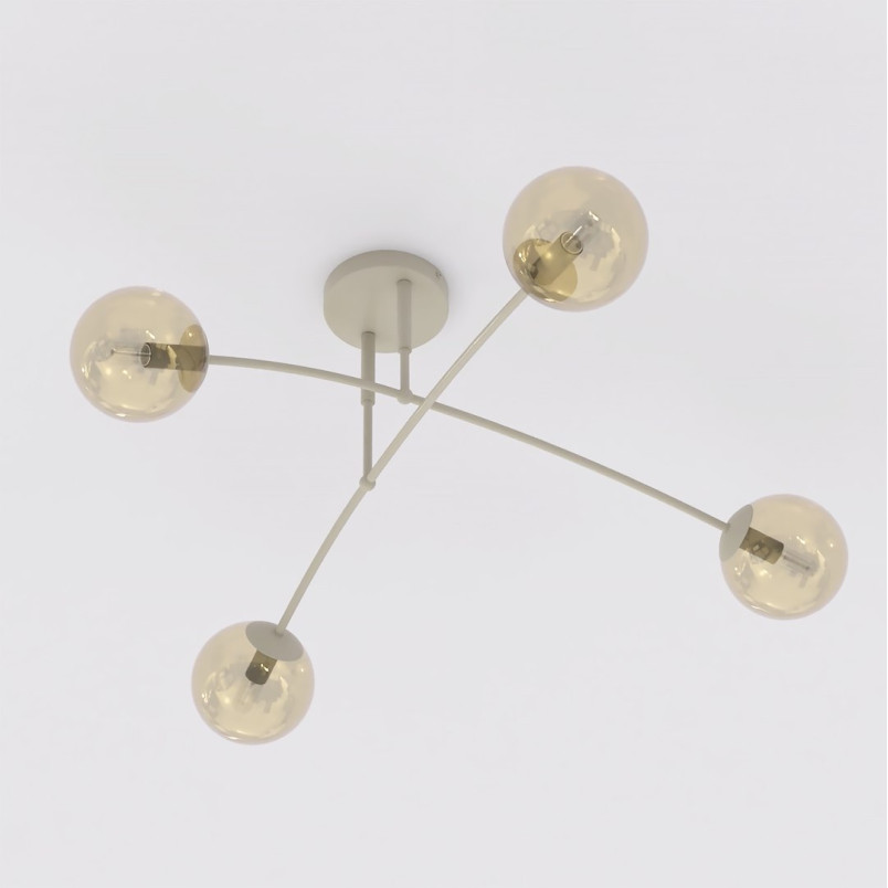 Lampa sufitowa Pregos Emibig | 4 szklane kule, miodowy
