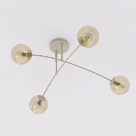 Lampa sufitowa Pregos Emibig | 4 szklane kule, miodowy