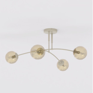 Lampa sufitowa Pregos Emibig | 4 szklane kule, miodowy
