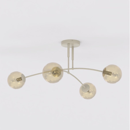 Lampa sufitowa Pregos Emibig | 4 szklane kule, miodowy