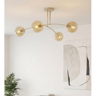 Lampa sufitowa Pregos Emibig | 4 szklane kule, miodowy