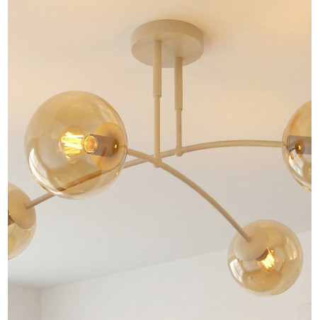 Lampa sufitowa Pregos Emibig | 4 szklane kule, miodowy