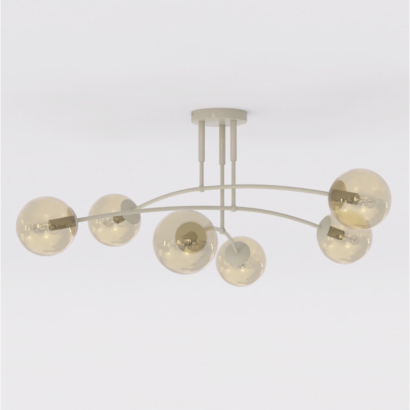 Lampa sufitowa Pregos Emibig | 6 szklanych kul, miodowy
