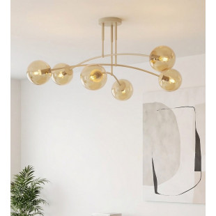 Lampa sufitowa Pregos Emibig | 6 szklanych kul, miodowy