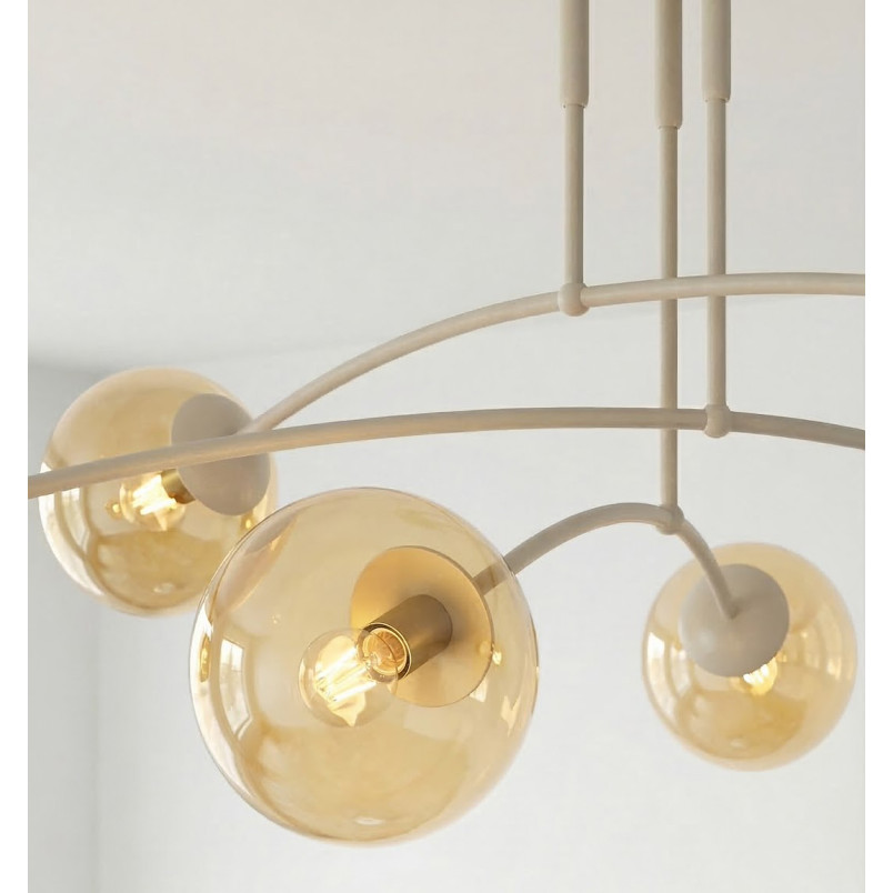 Lampa sufitowa Pregos Emibig | 6 szklanych kul, miodowy