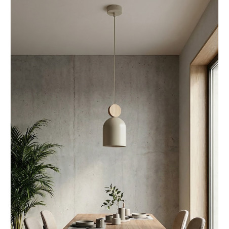 Lampa wisząca Mesi | Metal i drewno | Emibig