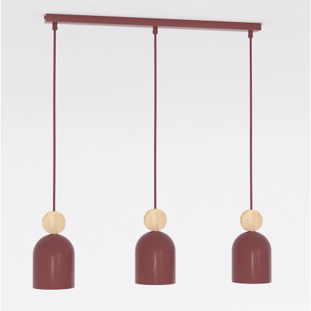 Lampa wisząca Mesi | Emibig - Burgund z drewnem