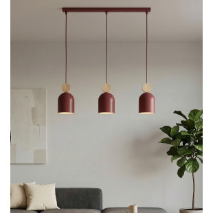 Lampa wisząca Mesi | Emibig - Burgund z drewnem