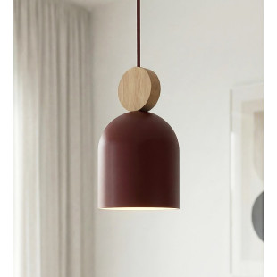 Lampa wisząca Mesi | Emibig - Burgund z drewnem