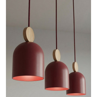 Lampa wisząca Mesi | Emibig - Burgund z drewnem