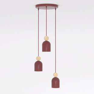 Lampa wisząca Mesi | Emibig - Burgund z drewnem