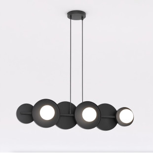 Lampa wisząca Emibig - metalowa, 6 kloszy, czarno-biała | Sklep meblowy