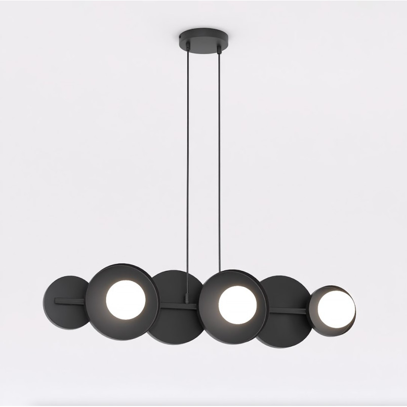 Lampa wisząca Emibig - metalowa, 6 kloszy, czarno-biała | Sklep meblowy