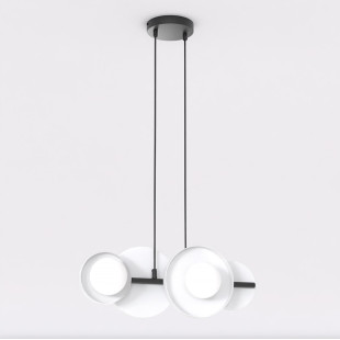 Lampa wisząca Emibig | Metalowa, 4 kule, 53cm | Sklep z meblami