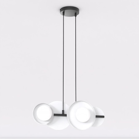 Lampa wisząca Emibig | Metalowa, 4 kule, 53cm | Sklep z meblami