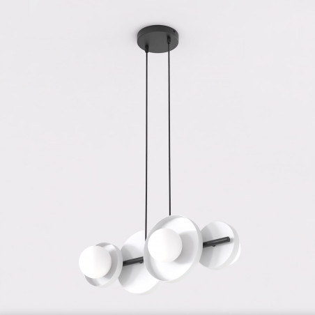 Lampa wisząca Emibig | Metalowa, 4 kule, 53cm | Sklep z meblami