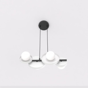 Lampa wisząca Emibig | Metalowa, 4 kule, 53cm | Sklep z meblami