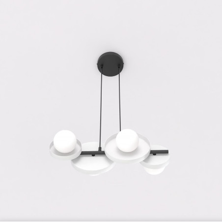 Lampa wisząca Emibig | Metalowa, 4 kule, 53cm | Sklep z meblami