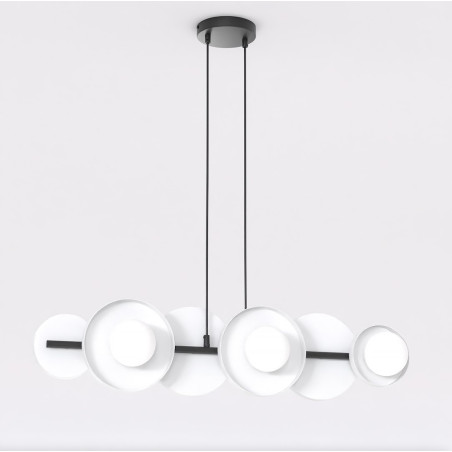 Lampa wisząca Emibig - 6 szklanych kul, biała, 85cm