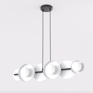 Lampa wisząca Emibig - 6 szklanych kul, biała, 85cm