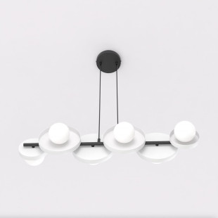 Lampa wisząca Emibig - 6 szklanych kul, biała, 85cm