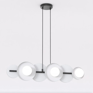 Lampa wisząca Emibig - metalowa, 6 kulek, szaro-biała