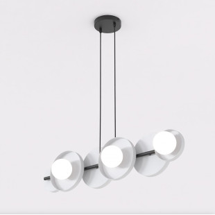 Lampa wisząca Emibig - metalowa, 6 kulek, szaro-biała