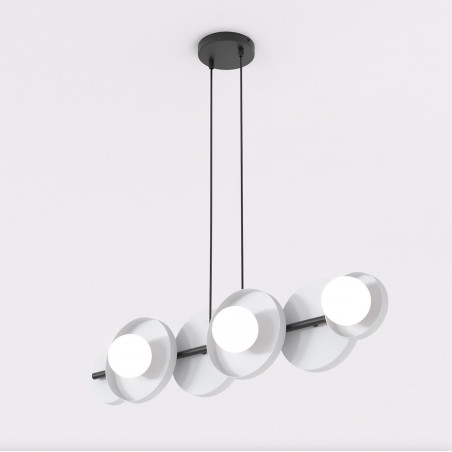 Lampa wisząca Emibig - metalowa, 6 kulek, szaro-biała