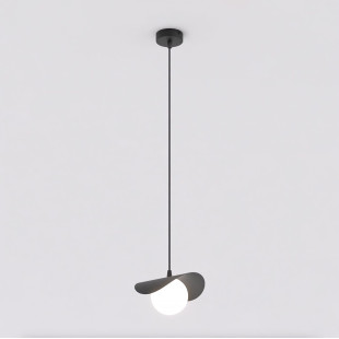 Lampa wisząca Ritual Emibig | Szklana kula, czarno-biała