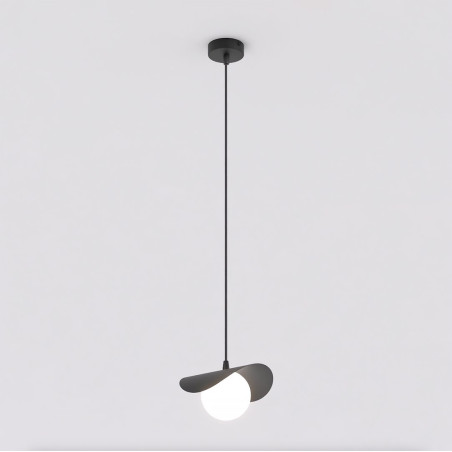 Lampa wisząca Ritual Emibig | Szklana kula, czarno-biała