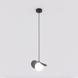 Lampa wisząca Ritual Emibig | Szklana kula, czarno-biała