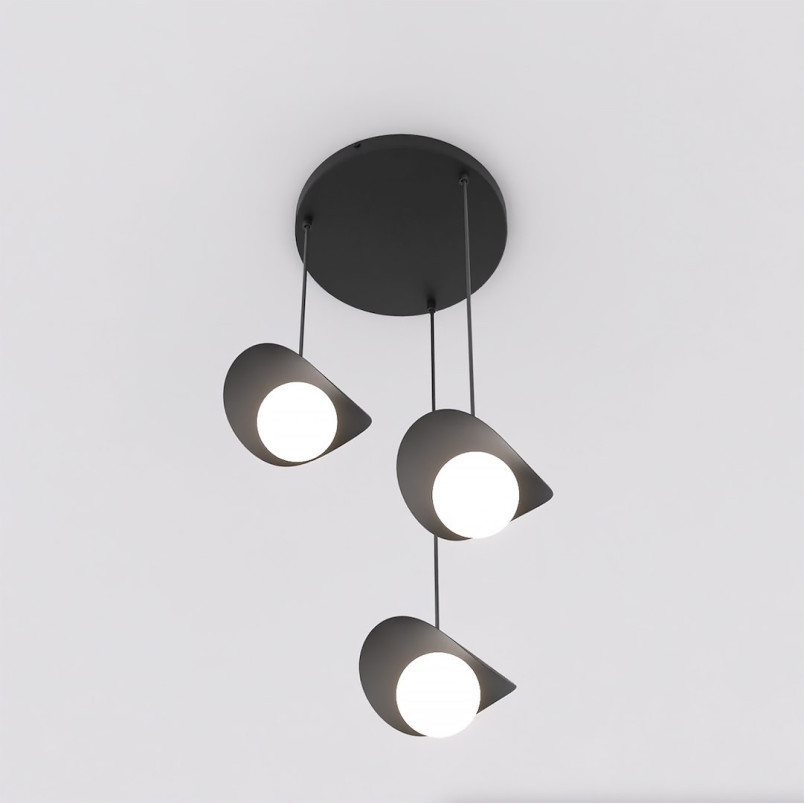 Lampa wisząca Emibig Ritual - 3 kule, czarno-biała | Sklep mebli