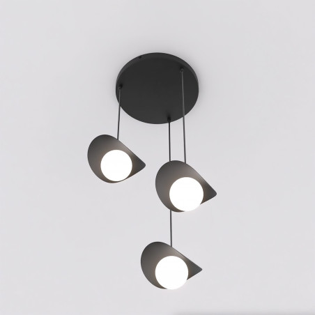 Lampa wisząca Emibig Ritual - 3 kule, czarno-biała | Sklep mebli