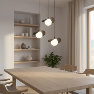 Lampa wisząca Emibig Ritual - 3 kule, czarno-biała | Sklep mebli