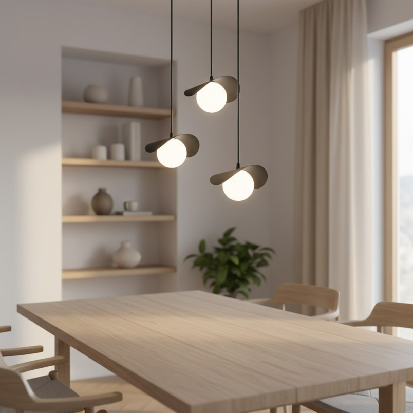 Lampa wisząca Emibig Ritual - 3 kule, czarno-biała | Sklep mebli