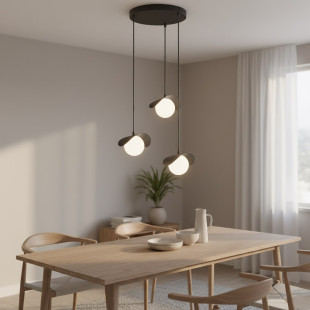 Lampa wisząca Emibig Ritual - 3 kule, czarno-biała | Sklep mebli