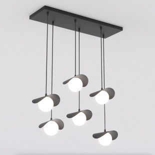 Lampa wisząca Ritual | 6 kulek, czarno-biała Emibig