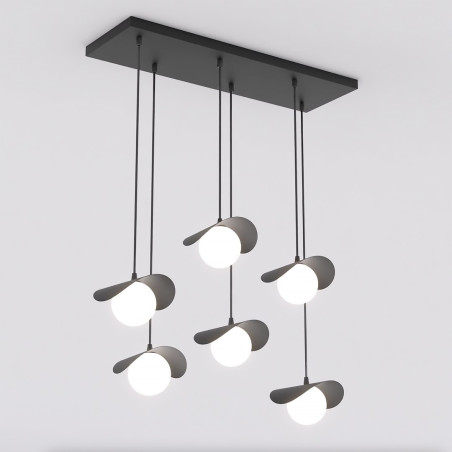 Lampa wisząca Ritual | 6 kulek, czarno-biała Emibig
