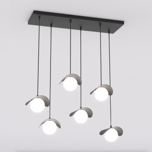 Lampa wisząca Ritual | 6 kulek, czarno-biała Emibig